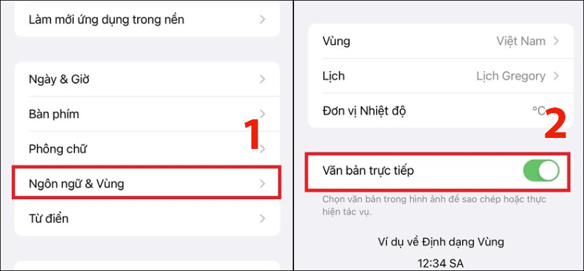 Scan bằng công cụ Live Text